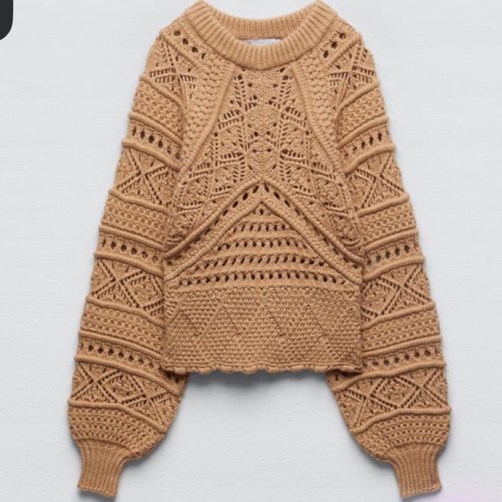 Zara Women's Taupe Knit Sweater